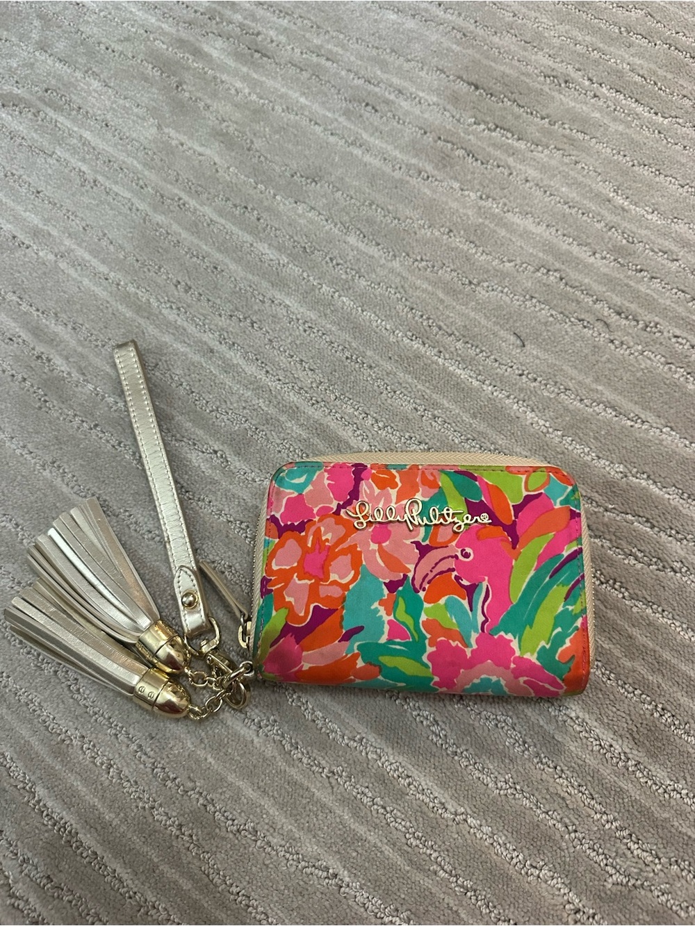 Lilly Pulitzer Floral Zip Wallet in Pink, Orange, Green & Turquoise